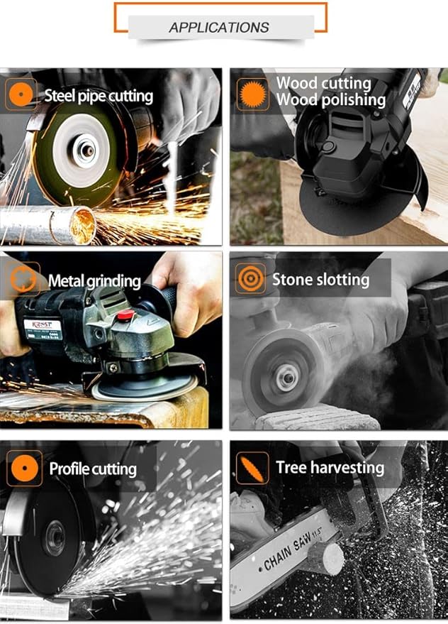 KROST ECO Series 21V Brushless Cordless Angle Grinder 115mm with 4.0Ah Li-ion Double Battery With Smart Variable Speed Control & Battery Indicator - Image 6