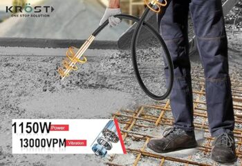 KROST 1150W Extensive 35 mm Concrete Vibrator Drill Needle 13000 Vibrations per Minute (1150W+1.5mtr+2mtr Needle)