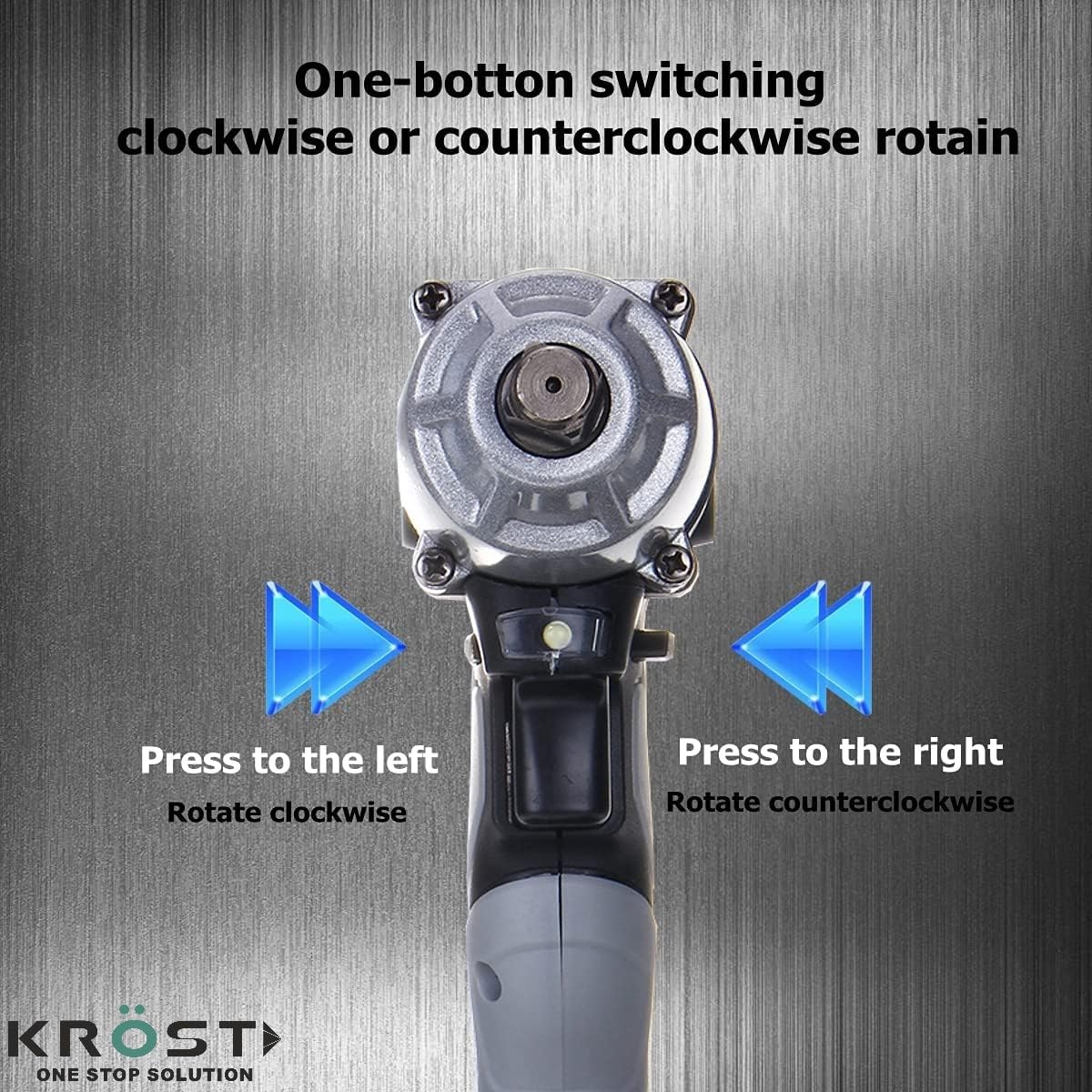 KROST ECO Series 380NM Brushless Round Cordless Impact Wrench Kit, 21V Double Li-Ion Batteries,Auto Stop Function, Forward/Reverse Rotation 4.0mAh Battery | Fast Charger(Impact Wrench) - Image 8