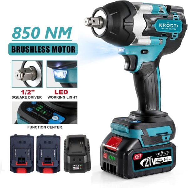 KROST Pro Series 850NM High Torque Cordless Impact Wrench 1/2