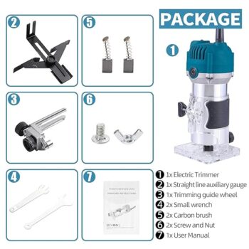 KROST PRO 800W Wood Trimmer, Palm Router, 30000RPM Specially Designed for Wood Working