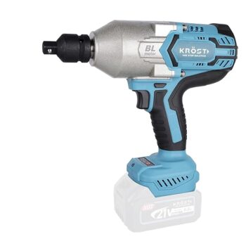 KROST Pro Series 1500NM Torque Cordless Impact Wrench 3/4",Brushless Motor with 3/4"-1/2" Converter Double Li-Ion Batteries, Forward/Reverse Rotation (Bare Tool)