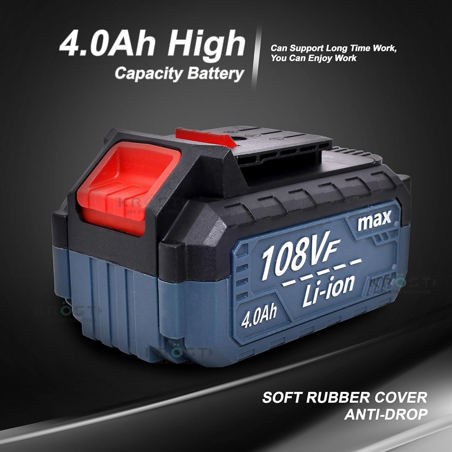 KROST ECO Series 380NM Brushless Round Cordless Impact Wrench Kit, 21V Double Li-Ion Batteries,Auto Stop Function, Forward/Reverse Rotation 4.0mAh Battery | Fast Charger(Impact Wrench) - Image 6