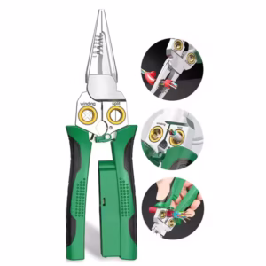 KROST 8-In-1 Stainless Steel Multifunctional Electrician’s Pointed Nose Pliers for Wire Stripping and Electrical Measurement