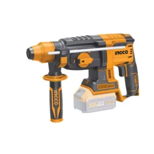 INGCO 26mm 20 V Lithium-Ion Cordless Rotary Hammer With Drill Bits & Chisel, 1100 RPM CRHLI20228