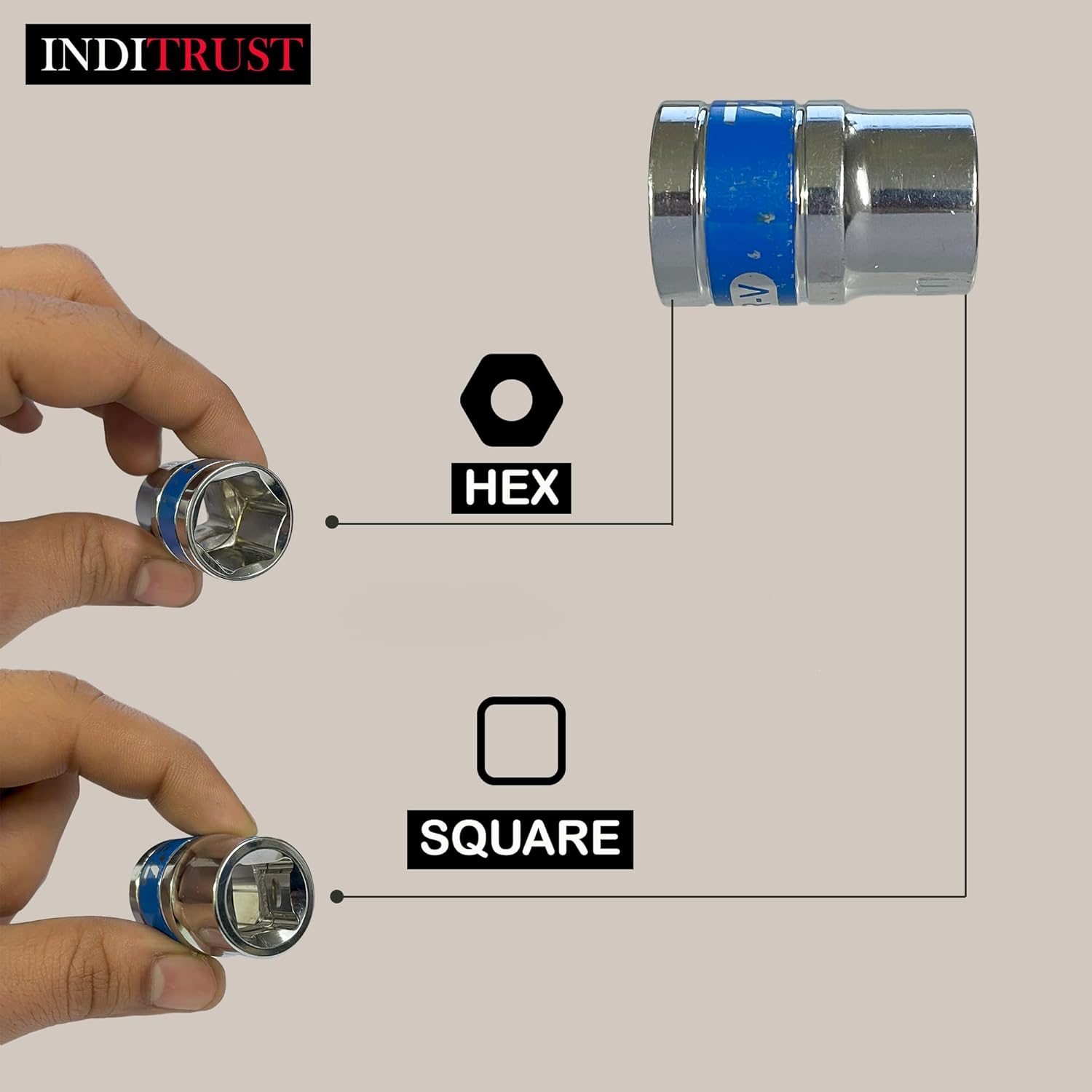 KROST 10 Pcs 1/2 inch Chrome Vanadium Socket Handle Set/Tool Box/Goti Pana for Automobiles/Bike/Car Repair/Home DIY Use - Image 3