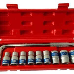 KROST 10 Pcs 1/2 inch Chrome Vanadium Socket Handle Set/Tool Box/Goti Pana for Automobiles/Bike/Car Repair/Home DIY Use