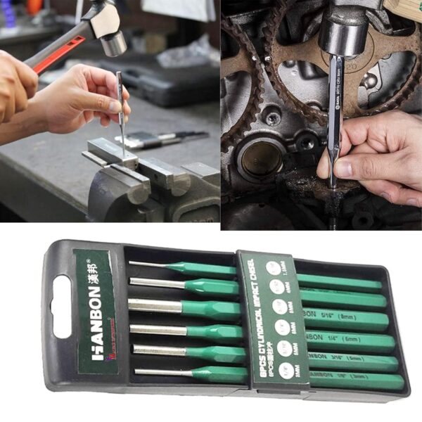 Chisel Type Pin Krost Hanbon Professional Round Punching 6 Piece Pin Type Punch Chisel ...