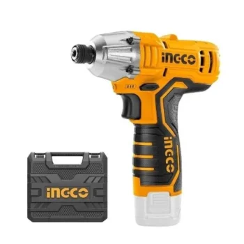 Ingco CIRLI12015 12V Cordless Impact Driver with 100Nm Torque, Dual 1.5Ah Batteries, and Carrying Case