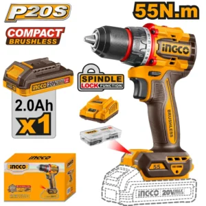 INGCO CDLI205582 20V Compact Brushless Cordless Drill