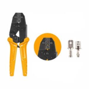 Ratchet crimping|HRCPL1506 plier|Length: 9″, AWG: 20-8, Crimping range: 1.5-6mm²|Pre insulated tabs and receptacles |For tubular bare terminals and pre insulated terminals