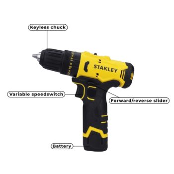 Stanley 12V Cordless Hammer Drill Driver with Battery And Charger
