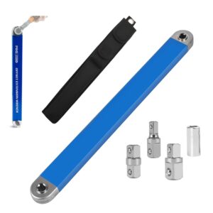 KROST Offset Extension Wrench Set, Off Set Extension Wrench 15.4″ with 1/4″,3/8″,1/2″ Square Drive Adapters and 1/4″ Socket Offset Ratchet Extension for Tight Spaces