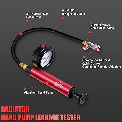 KROST Radiator Pressure Leakage Tester Tool Kit, 14PCS Automotive Cooling System Water Tank Leak Test Detector Set - Image 5