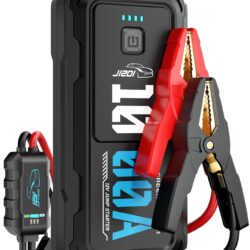 GREEN KEEPER GK-J1201 Portable Car Battery Jumper Starter 1000A Jump Box with Power Bank LED Light Protection Case for Car Emergency Kit, 12V Booster Pack Jump Starter with Heavy Duty Jump Cables