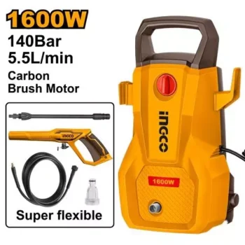 Ingco HPWR16008 1600W, 140 Bar High Pressure Car Washer With Accessories - Image 3