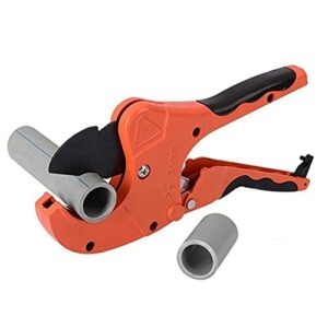 KROST 63mm Ratcheting PVC Pipe Cutter,Heavy-Duty Plastic Tube Scissors, Plumbing Tool for Cutting PVC, CPVC, PEX, PE, and Rubber Tubing