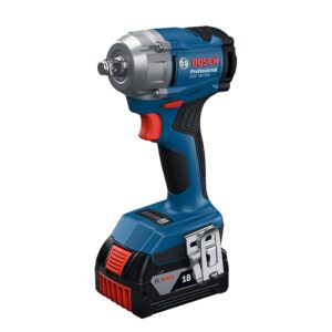 BOSCH GDS 18V-350 Professional Cordless Impact Wrench with Brushless Motor, Compact 131 mm Head, Multiple Torque Settings up to 350 Nm for Efficient Bolting, 1 Year Warranty