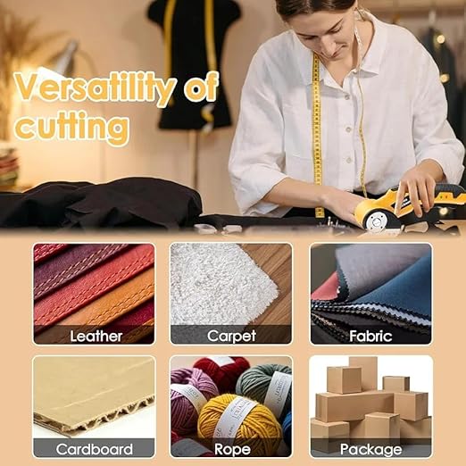 KROST Cordless Electric Scissors,4V Cardboard Cutter,Rechargeable Rotary Cutter for Cutting Cardboard,Leather,Packages,Plastic,with Safety Lock - Image 3