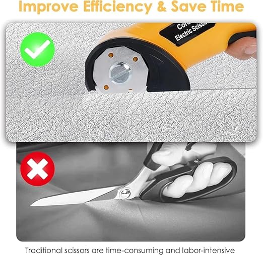 KROST Cordless Electric Scissors,4V Cardboard Cutter,Rechargeable Rotary Cutter for Cutting Cardboard,Leather,Packages,Plastic,with Safety Lock - Image 4