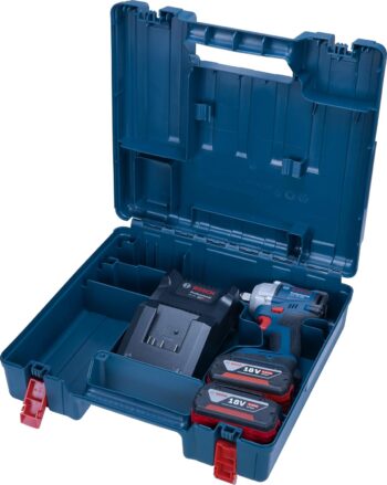 BOSCH GDS 18V-350 Professional Cordless Impact Wrench with Brushless Motor, Compact 131 mm Head, Multiple Torque Settings up to 350 Nm for Efficient Bolting, 1 Year Warranty