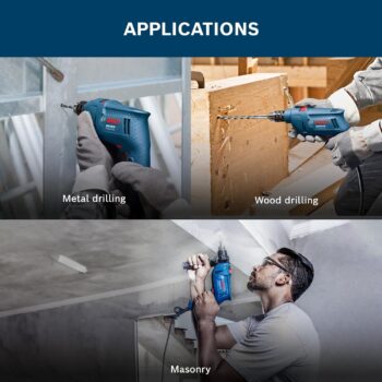 BOSCH Professional GSB 500 RE Corded-Electric Drill Tool Set,500 W Motor 100pc Tools Box Kit