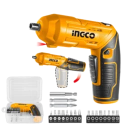 Ingco CSDLI0442 4V Lithium-Ion Cordless Screwdriver with Adjustable Handle and LED Work Light