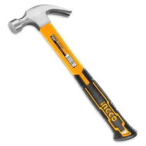 INGCO HCH81027 Drop-Forged Hammerhead British Type 27mm Claw Hammer with Fiberglass Handle