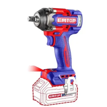 EMTOP ECIWL2050 Cordless Impact Wrench 12.7 mm (1/2 inch) Square Drive 500 Nm Fastening Torque
