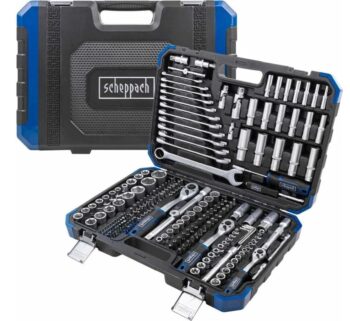 Scheppach Germany Professional Socket Set, 218-Piece, Chrome Vanadium Steel, 1/4", 3/8" & 1/2" Drive with Storage Case