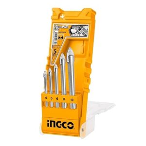 Ingco AKD7058- 5Pcs Glass Drill Bits Set With Plastic Box
