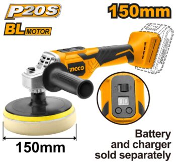 INGCO (APLI2001) 20V 150mm Lithium-Ion Cordless Angle Polisher 2800 RPM Without Battery & Charger