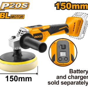 INGCO (APLI2001) 20V 150mm Lithium-Ion Cordless Angle Polisher 2800 RPM Without Battery & Charger