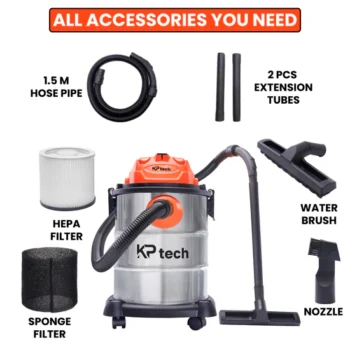 KP Tech Vacuum Cleaner Wet & Dry 1200W | 25L capacity