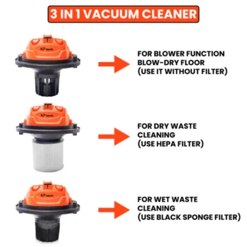 KP Tech Vacuum Cleaner Wet & Dry 1200W | 25L capacity