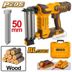 Ingco (CBNLI5005) 20V Cordless Lithium-Ion Brad Nailer Kit With Accessories