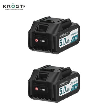 Krost 21V Cordless 166NM High Torque Impact Hammer Drill Driver With 5Ah Batteries And Charger