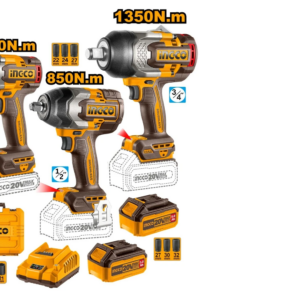 Ingco 3-Pcs 20V Cordless Impact Wrench Combo Kit | A to Z Shop