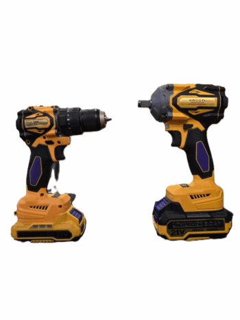 Krost 21V Cordless Impact Wrench + Drill Machine Combo With 2 Batteries + Charger