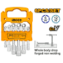 Ingco LASWT0601 L Angled Socket Wrench Set 6Pcs Drop-Forged, FACOM Quality Level, Plastic Hanger Packaging