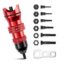 KROST Rivet Nut Drill Adapter Kit, Cordless Rivet Nut Tool Adapter Use with Electric Drills and Screwdriver, Rivet Gun Adapter for Drill Rivet Nut Drill Attachment with 6 Mandrels