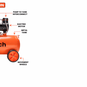 KP Tech BK-AC50L Oil free and silent 50L Tank Air compressor 1560W
