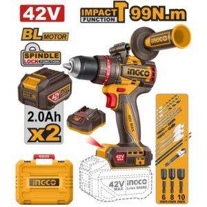 INGCO CIDLI429982 42V Compact Brushless 99N.m Cordless Impact Drill