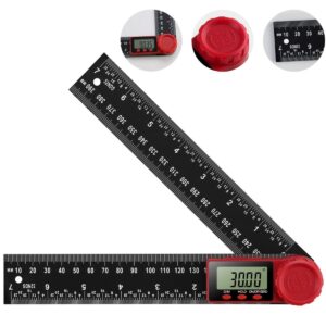 Krost Digital Protractor Digital Angle Finder Ruler Digital Goniometer 200mm 360 ° LCD Display Nylon Glass Rule Meter Measuring Tool