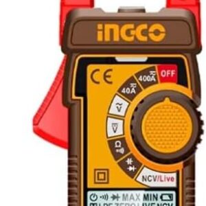 INGCO DCM62002 Digital Clamp Meter, 400A AC/DC, True RMS, 4000 Counts, LCD Backlit Display, Auto Shutdown