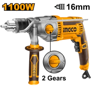 Ingco ID211008 Impact Drill 1100W Variable Speed Hammer Function