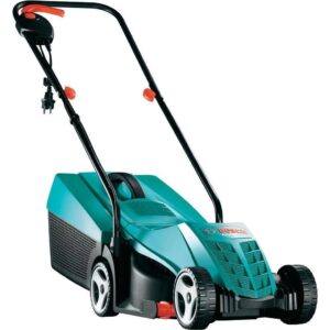 Bosch Rotak 32R Electric Rotary Lawnmower - Ideal for Small and Mid-sized Gardens, 32cm Cutting Width, Grass Comb, Powerful 1200W Motor, 31-Litre Grass Box