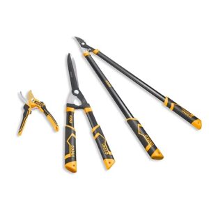 INGCO HLT76033 3PC Garden Shears Set. Tree Lopper, Hedge Shears, Pruning Shear for Trimming and Cutting