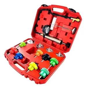 KROST 14PCS Pressure Leak Tester Tool Kit, Radiator Pump Pressure Tester Kit for Automotive Cooling System Water Tank Leakage Detection