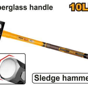 INGCO HSM81498 Sledge Hammer 10LBs Drop Forged Hammer Head Fiberglass Handle